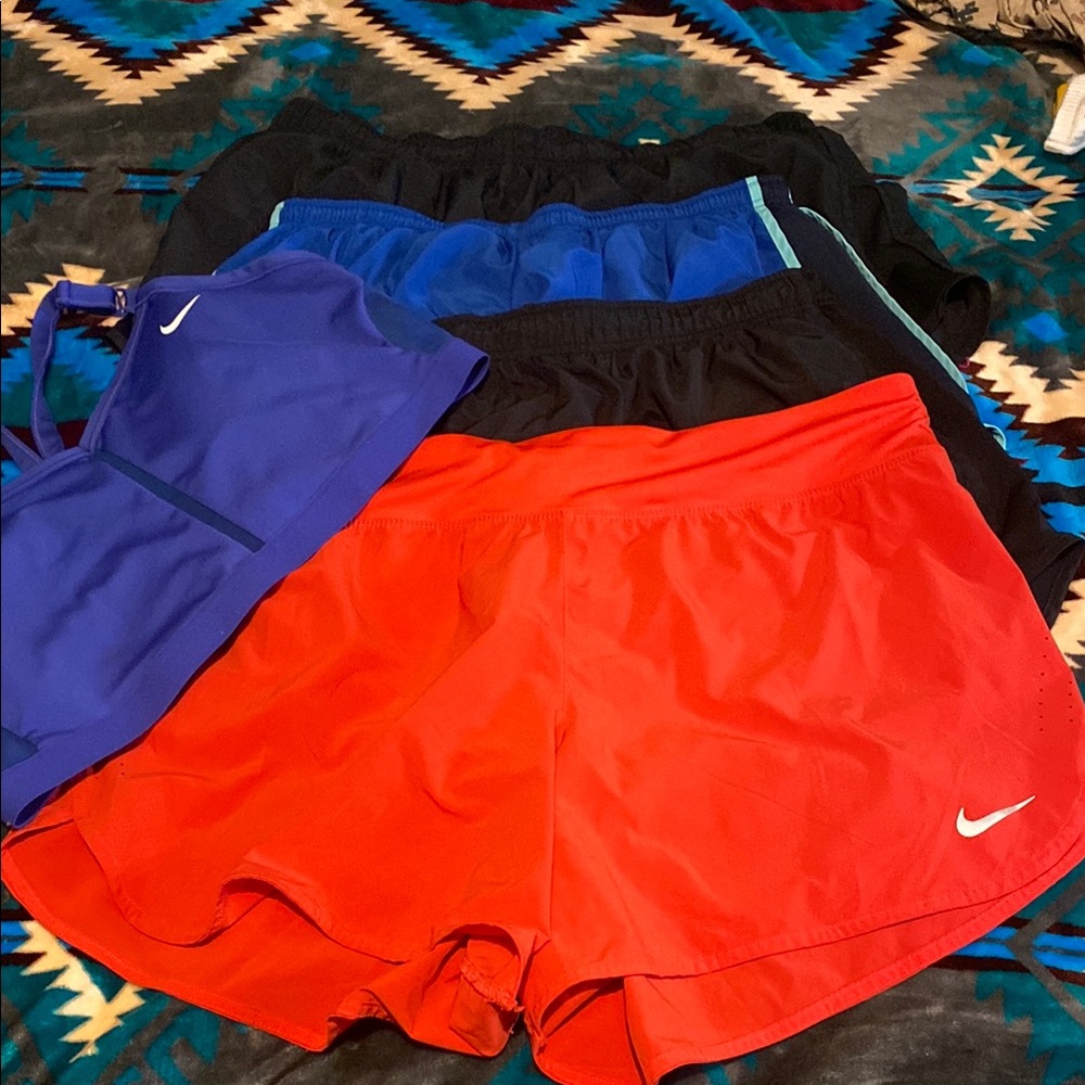 Nike Women's Athletic Shorts - Red, Black, Blue